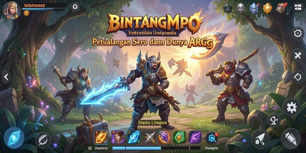 Tangkapan layar utama BINTANGMPO menampilkan aksi mendebarkan dalam pertempuran ARPG.