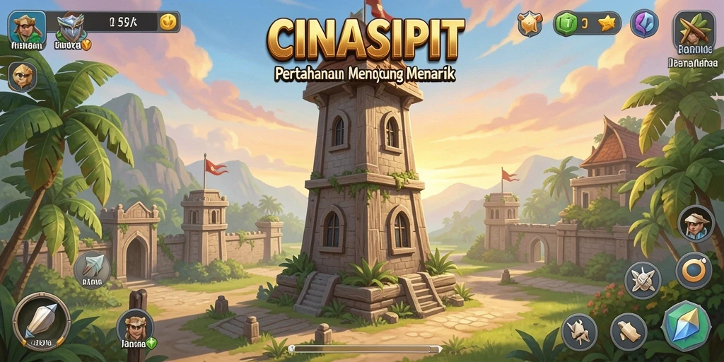 Tampilkan momen seru dalam gameplay Tower Defense CINASIPIT.