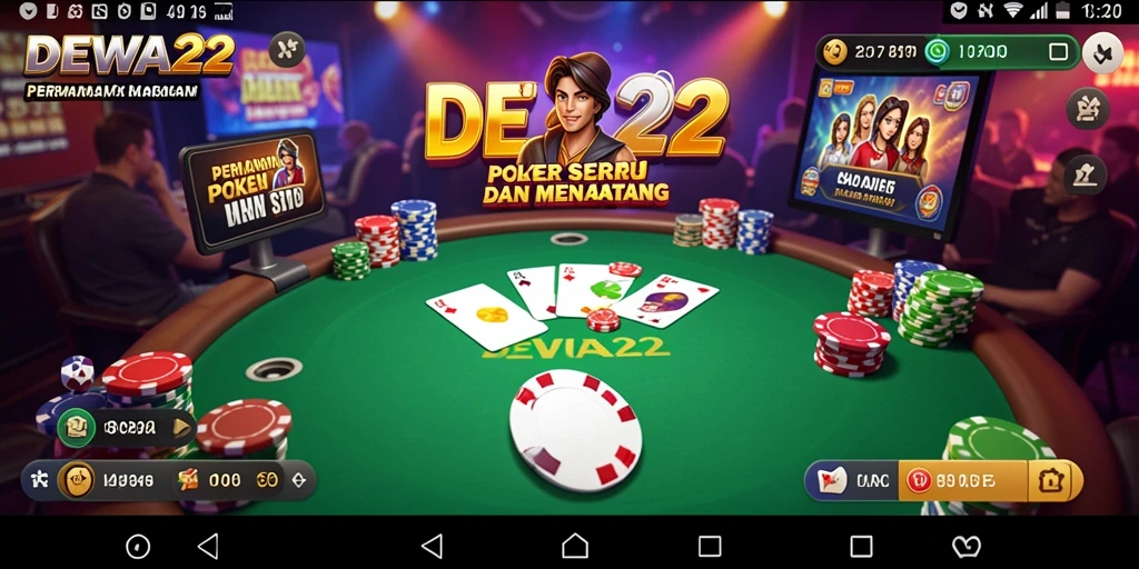 Screenshot DEWA22 menampilkan gameplay Poker yang mendebarkan.
