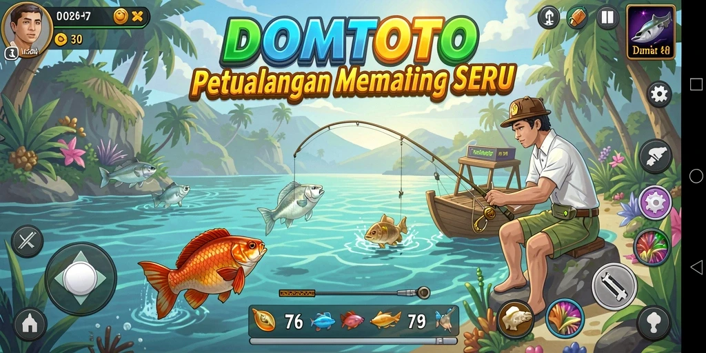 Screenshot gameplay memancing yang seru di DOMTOTO.