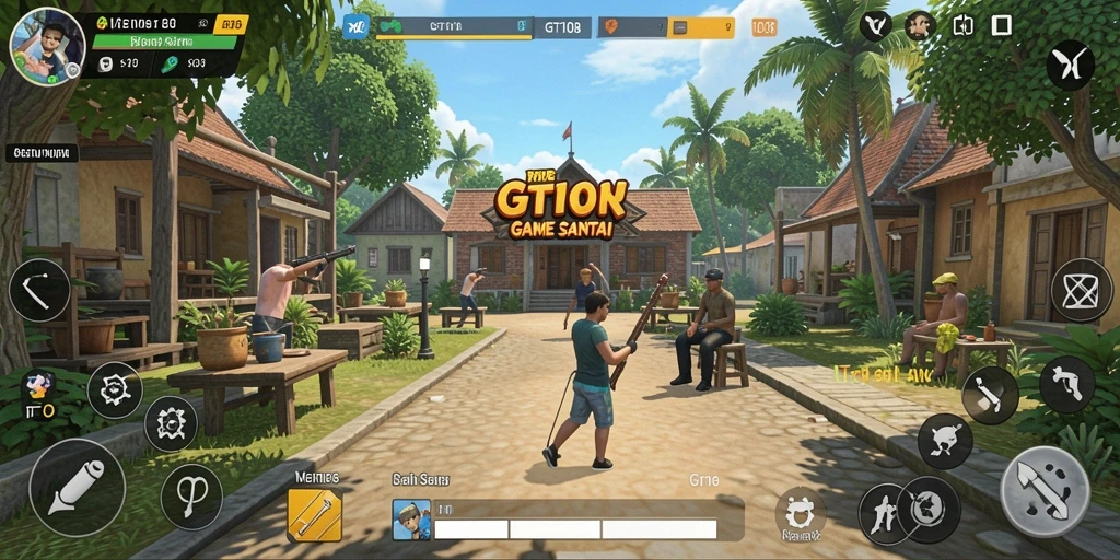 Tampilan gameplay GT108 yang penuh warna dan menyenangkan.