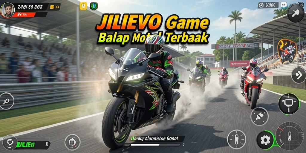 Gameplay mendebarkan balap motor di JILIEVO yang penuh aksi.