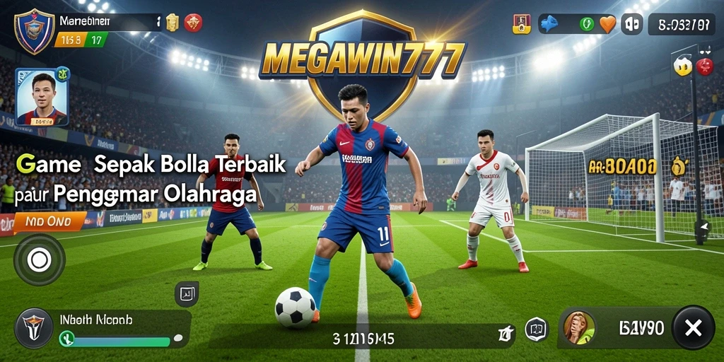 Tangkapan layar gameplay <strong>MEGAWIN777</strong> yang menampilkan aksi sepak bola seru.